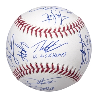 2016 Chicago Cubs Team Signed OML Manfred World Series Baseball With 22 Signatures Including Bryant, Zobrist, Rizzo & Lester (MLB Authenticated, Fanatics & Schwartz Sports)